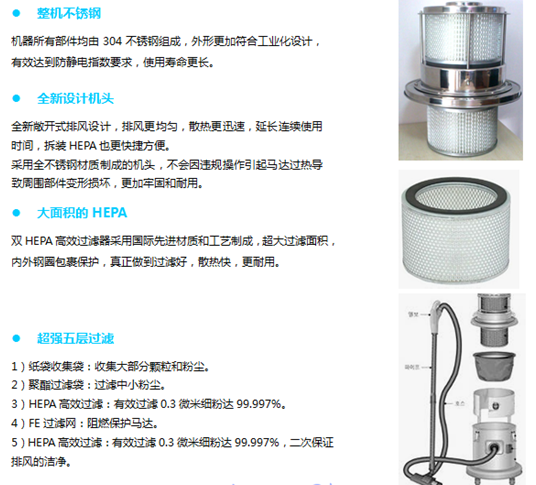 无尘室用吸尘器结构介绍