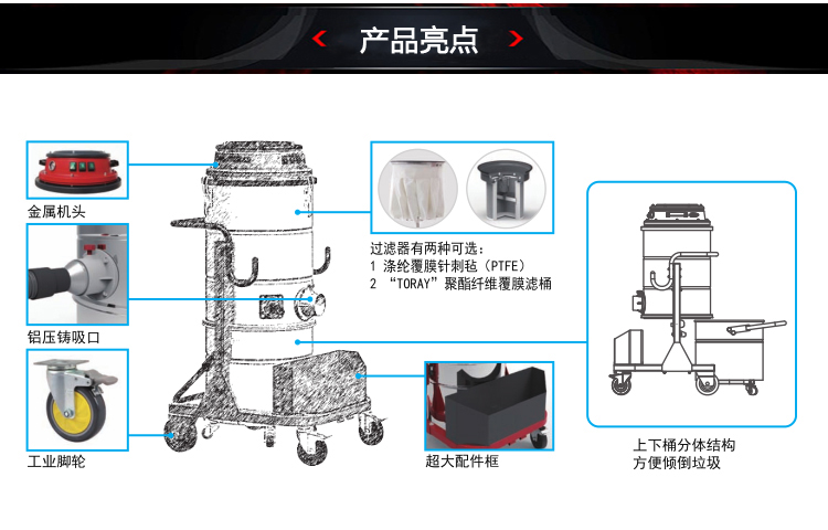 艾隆aloe工业大型吸尘器结构介绍